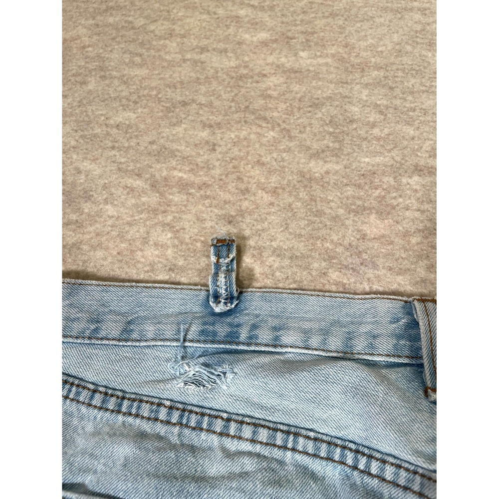 Levis 501 Original Fit Jeans Mens 38x34 Blue Denim Cotton High Rise Light Wash - Picture 9 of 16